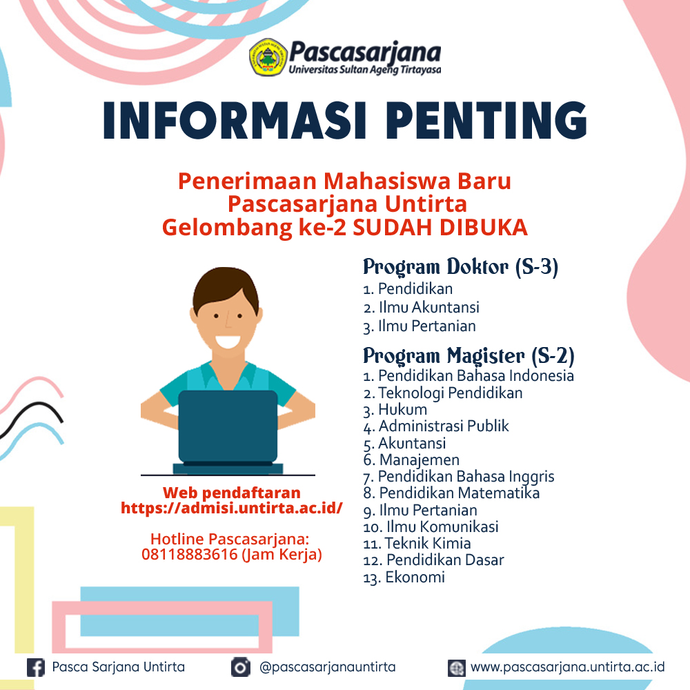 PMB Gelombang ke-2 Pascasarjana Untirta Sudah Dibuka dan Berjalan Sepekan