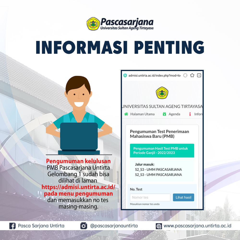 Akses Laman Pengumuman Kelulusan PMB Gelombang 1 dan Tautan Tata Cara Pembayaran SPP